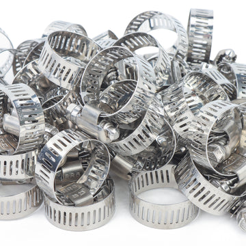 LTWFITTING  14-27mm Stainless Steel 316 Hose Clamp, Adjustable Worm Gear Clamps for Automotive Radiator Fuel Line Plumbing Intercooler and Mechanical Applications (Pack of 250)